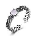 CZCITY Chain Style Jewelry Fashion 2024 Women Trendy Lady Finger Accessory Natural Crystal Ring