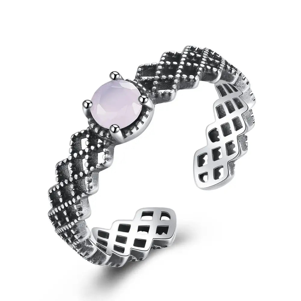 CZCITY Chain Style Jewelry Fashion 2024 Women Trendy Lady Finger Accessory Natural Crystal Ring