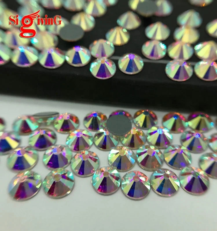 Wholesale Over 80 Colors Glue Hotfix Stone Glass Crystal Ab Hot Fix Rhinestones Bulk SS16 for Wedding Dress