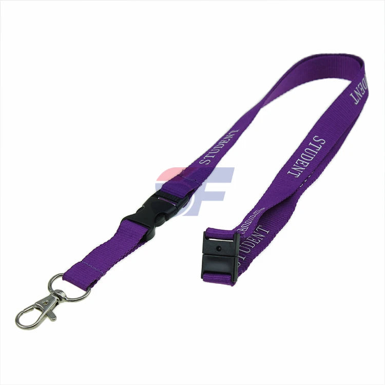 Hot Selling Custom Black Polyester Lanyard Custom Logo Options Customizable Size Printing Sides Metal Hook Option for