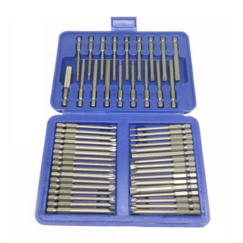 Lengthened Set of 50pcs Screw Driver Head Mouth Bits Electric Screwdriver Connecting Rod Sleeve U-shaped Cross plum Blossom
