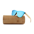Alibaba Private Label Bamboo Rimless Sunglasses Mirror Acrylic TAC Beige Orange White Green Clear Square Spring Sunglasses