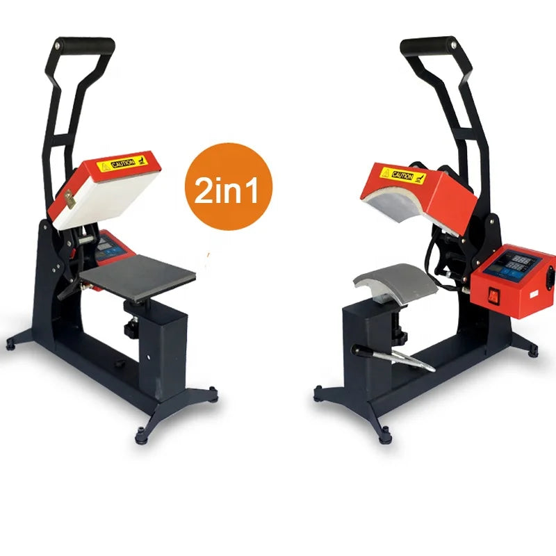 RB-CL210 2 in 1 15x15CM Digital Double Display Cap Heat Press Machine  Logo Sublimation Printer Label Printing