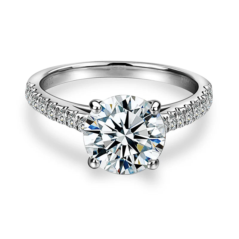 18K White Gold DEF Round Brilliant Cut 1.5ct Diamond Moissanite  Engagement Ring