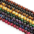 Wholesale 4 6 8 10mm Natural Stone Colorful Blue Red Tiger Eye Round Loose Beads for Jewelry Making DIY Bracelet Necklace