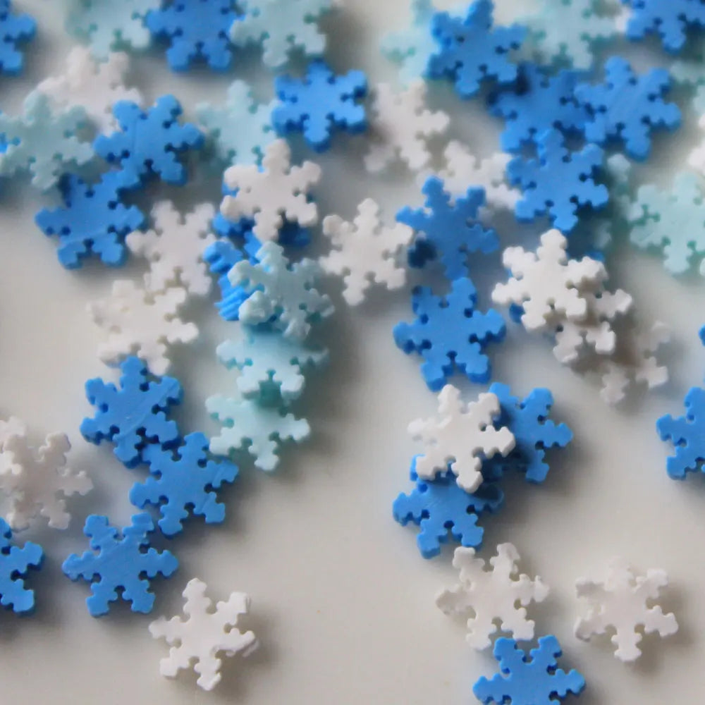 Polymer Clay Sprinkles Snowflake Shaped Sweets Deco Parts Polymer Clay Snowflake Flat Back Cabochon Decoration