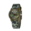 Green Fashion 3BAR Water Resistant Shock Resistant Sports Cartoon Charm Watch Kids PC Case Acrylic Analog Dial Display 27mm