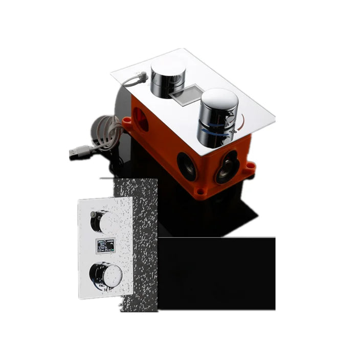 Water Power Digital Display Shower Faucet Wall Mounted Shower Mixer Concealed Valve