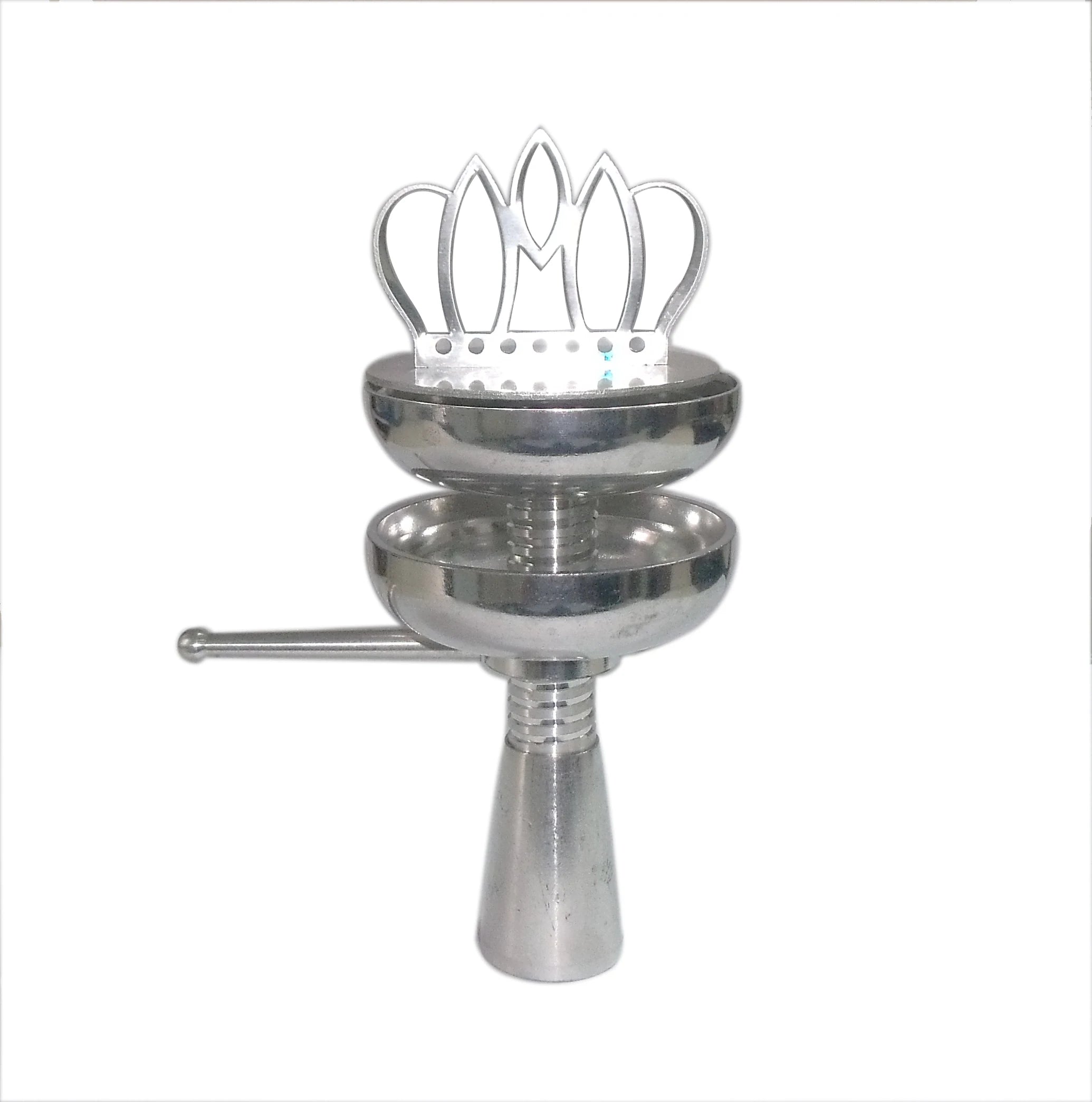 Wholesale Luxury Stainless Steel Shisha Charcoal Holder Laser Logo Frosted Screen Durable 75mm High Hookah