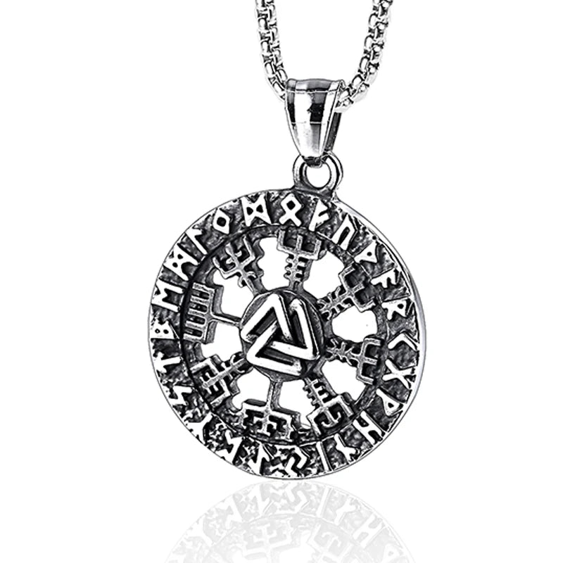 Factory PRICE Viking Vegvisir Celtic Knot  Pendant Viking  Necklace for Him Men