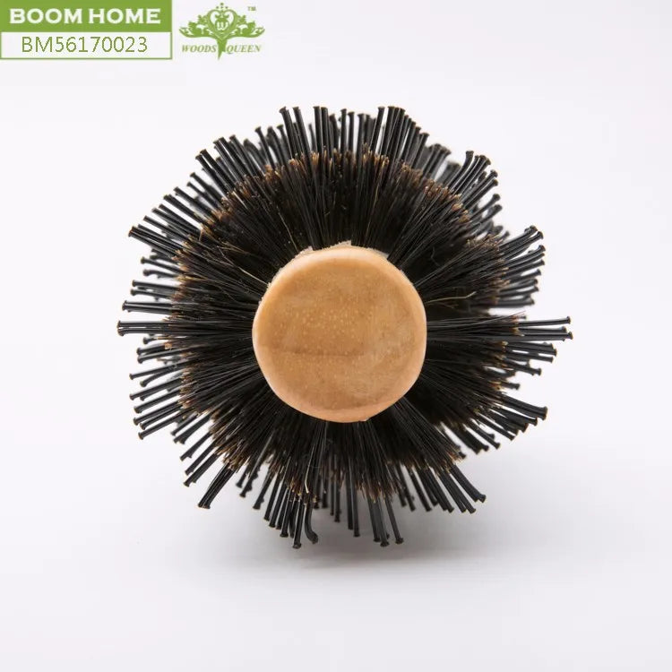 Curly Hair Ionic Laser Dryer Brush with Natural Stiff Bristles and Wood Handle Cushion Paddle Feature Hair Straightener