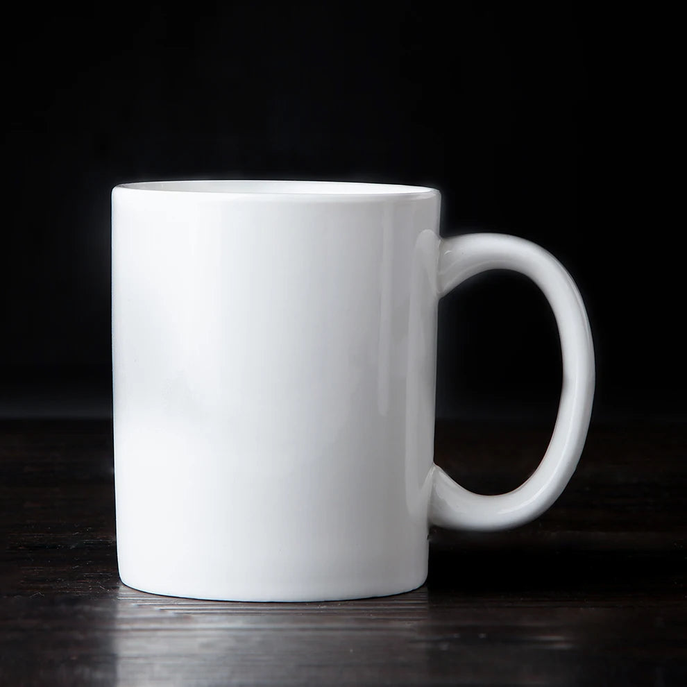 Promotion 12oz White Porcelain Ceramic Cups with Big Handle Custom Logo 12oz Ceramic Mug