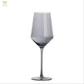 Hand Blown Wine Glass with Smoke Gray Electroplated  Clear