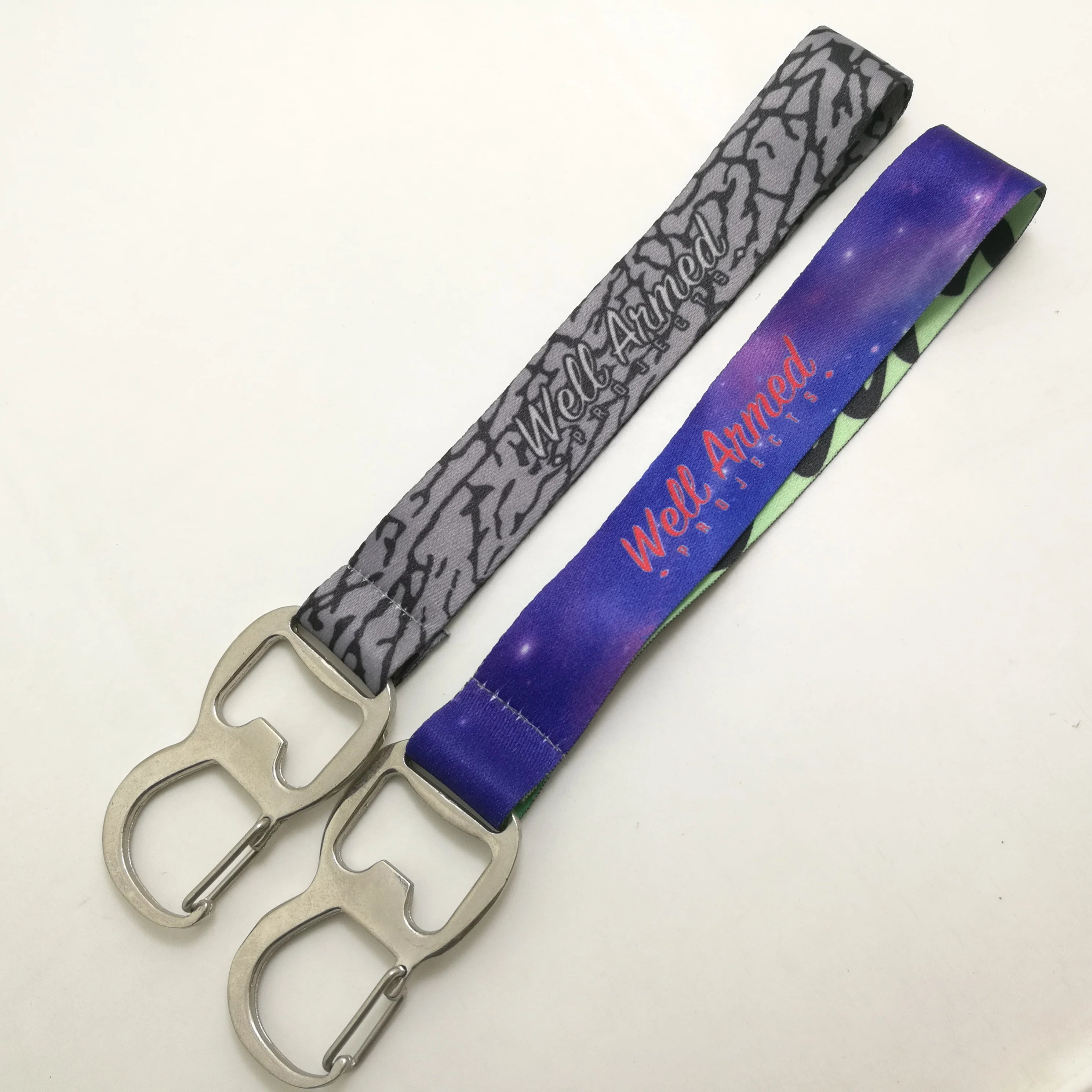 Custom Eco-Friendly Polyester Bottle Opener Hook Keychain Short Lanyard