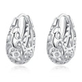 LUOTEEMI Gold Color Huggie Hoop Earrings Hollow Moon Shape Brass Clip on Earring