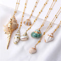 Lateefah 2019 Boho Shell Necklace Conch Seashell Necklace Pendant for Women Collier Femme Shell Porcelain Snail Summer Jewelry
