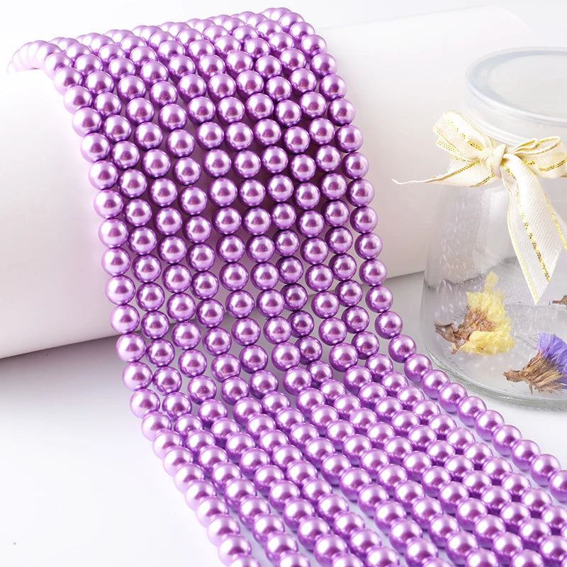 6mm 8mm 10mm  Round Glass Pearl Beadsimitation Pearls Loose