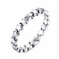 New Trendy 925 100% Sterling Silver Star Trail Stackable Finger Ring Rhodium & Gold Plated Bezel Setting Jewelry