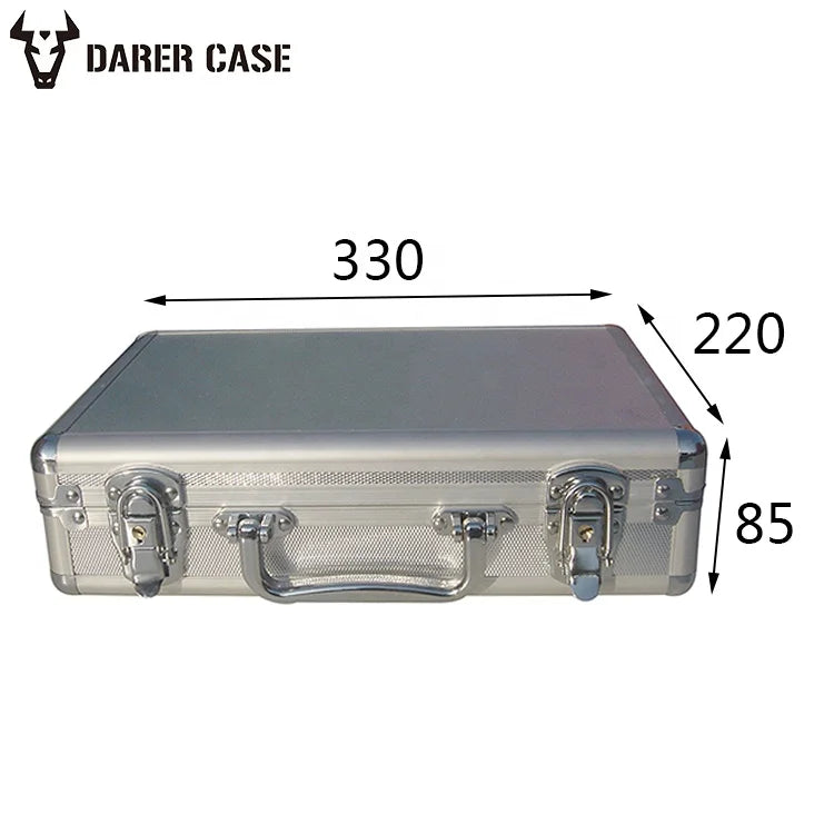 DPE024 330*220*85mm Silver Hard Aluminum Carrying case for Tool Set