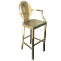 Modern Gold Ghost Chair Luxury Stainless Steel Bar Stool with 3-Year Warranty for Home Office Dining Living Room & Hotel Use