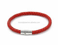 Wholesale Simple Style Lucky Red Leather Stainless Steel Magnetic Clasps Bracelet