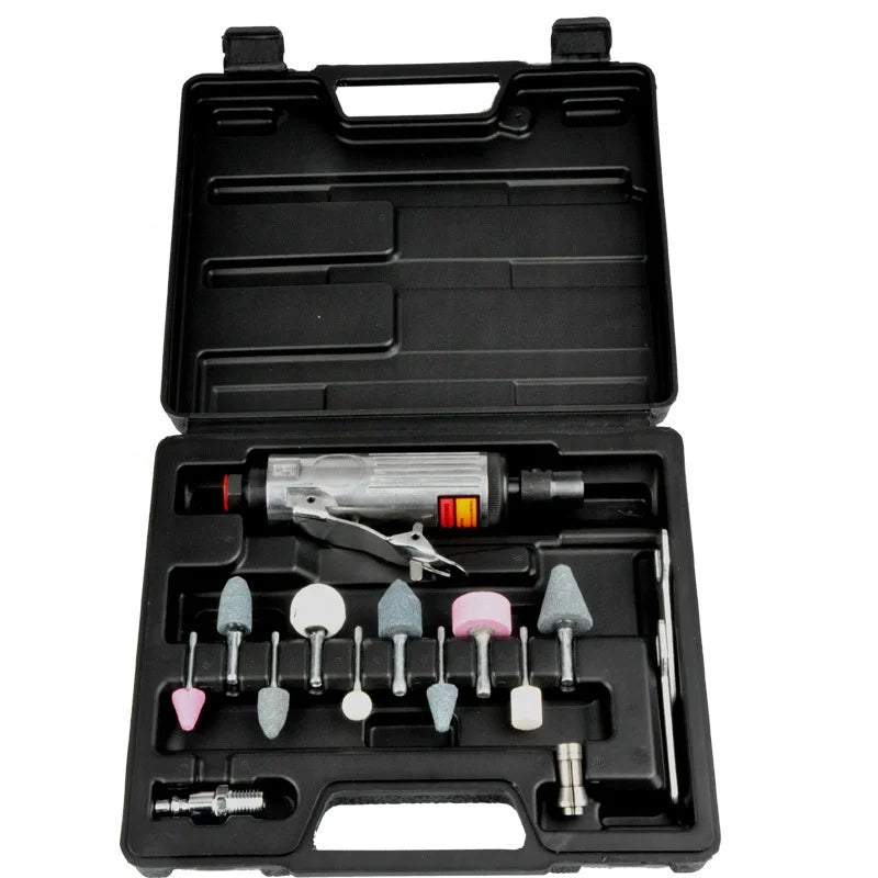 16pcs 3mm &6mm Air Die Grinder Kits Mini Air Angle Grinder Car Tire Repair Pneumatic Tool Set