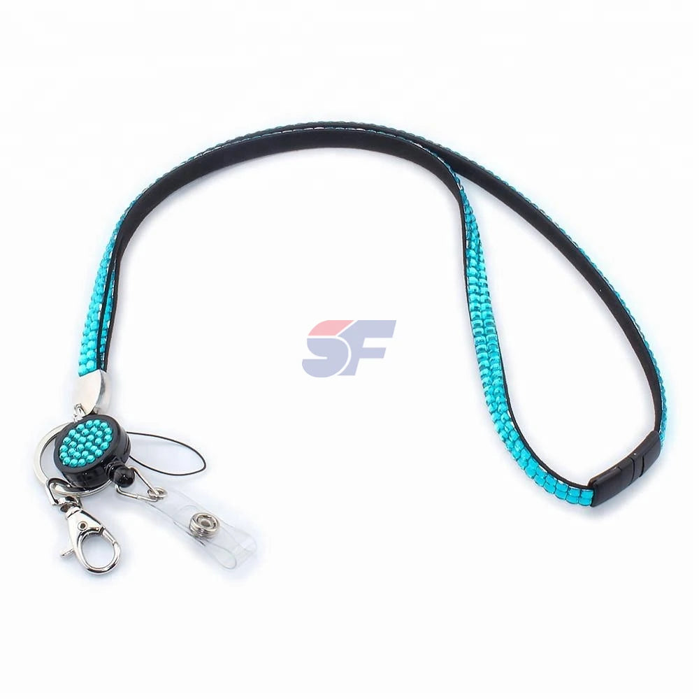Wholesale Fashion Rhinestone Crystal Lanyard with Id Badge Holder