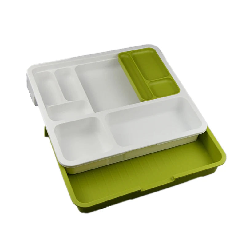 Kitchen Plastic Expandable Drawer Organizer Cutlery Tray