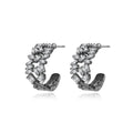 LUOTEEMI Elegant Cz Hoop  Earrings Fashionable Women Jewelry Clear Zircon Geometric Big Hoop Earrings