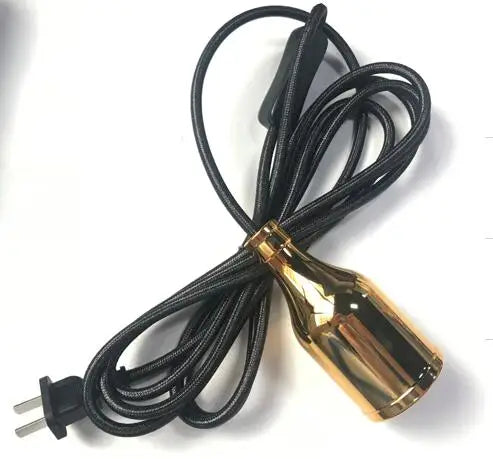 Best Seller New Design Metal Lamp Holder Fabric Covered 2-core Round Cable Light Cord Set Screw Style Switch 3m CE Certified