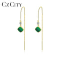 CZCITY Latest Design Earrings Jewelry Fashion Shell S925 Sterling Silver Tassel Chain Earrings