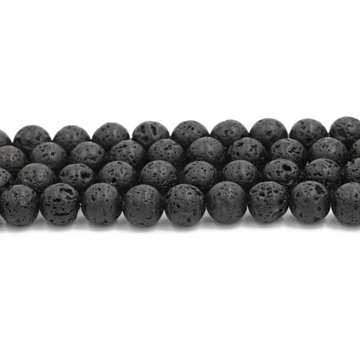Gold Supplier Wholesale 8mm Natural Stone Loose Gemstone Black Lava Bead