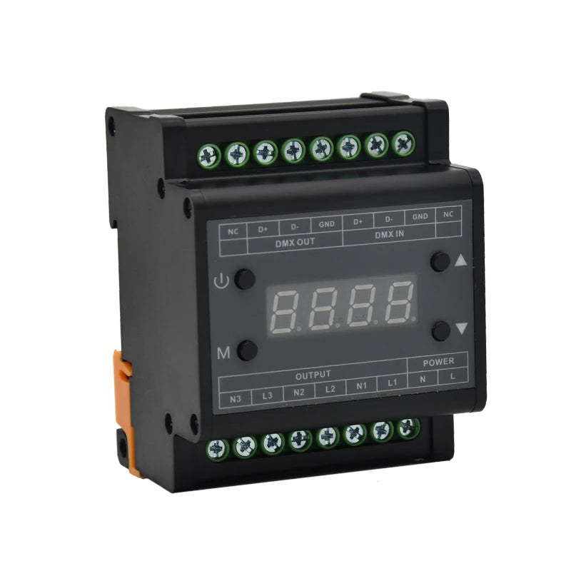 DMX302 DMX Triac Dimmer Led Brightness Controller AC90-240V 50Hz/60Hz High Voltage 3 Channels 1A/CH Output for Led Panel Light