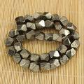 PB1120 Natural Golden Iron Faceted Pyrite Nugget Cube Beadspyrite Nugget Freeform Irregular Beads