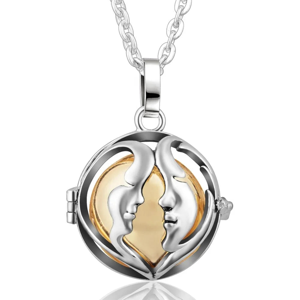 Best Price Mom-and-Son Double Faces Antique Silver Angel Chime Bola Cage for Christmas