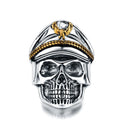 Wholesale Vintage Stainless Steel Punk Eagle Skull Finger Ring for Men
