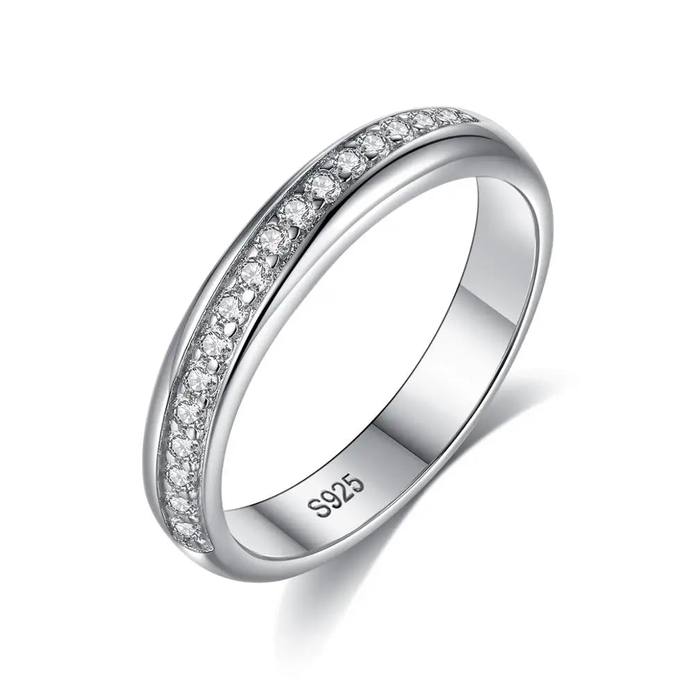 CZCITY Wholesale Fine Jewelry S925 Silver Cubic Zirconia Engagement Wedding Ring for Women