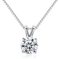 LUOTEEMI Wholesale Classic Simple Design1 Carat Round Hearts and Arrows Sona Cubic Zirconia Platinum Plated Necklaces Jewelry