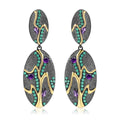 Abiding Natural Amethyst Gemstone Jumka Women Korea Gold Plated Fashion 925 Sterling Silver Earrings Jewelry