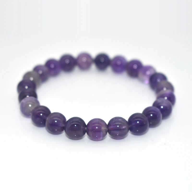 Wholesale 4/6/8/10/12/14/16mm Natural Dark Amethyst Bracelet for Women Men