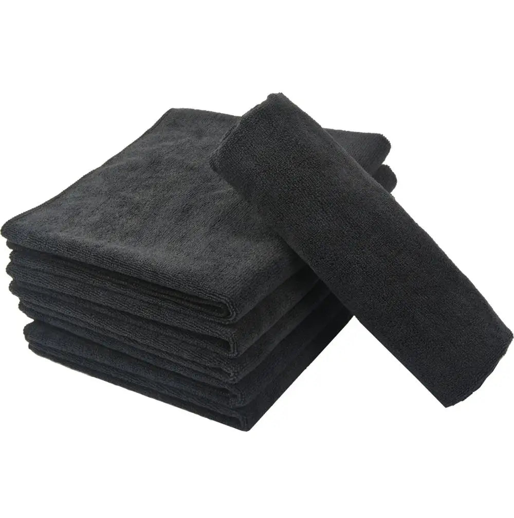Sunland Woven Black Microfiber Hair Drying Salon Towel