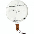 Wholesale New Arrival Custom Printed 8 Inch Marble Serving Tray with Bamboo Handle for Food