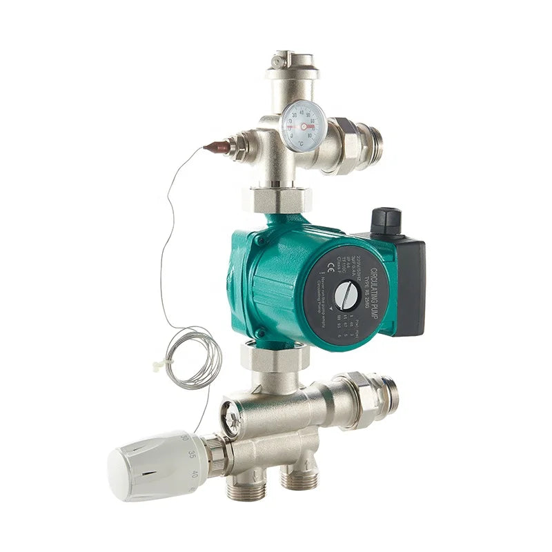 Modern Design Underfloor Heating Manifold Mixing Valve Pump Mixture System for Apartment Manifolds Blending Valve
