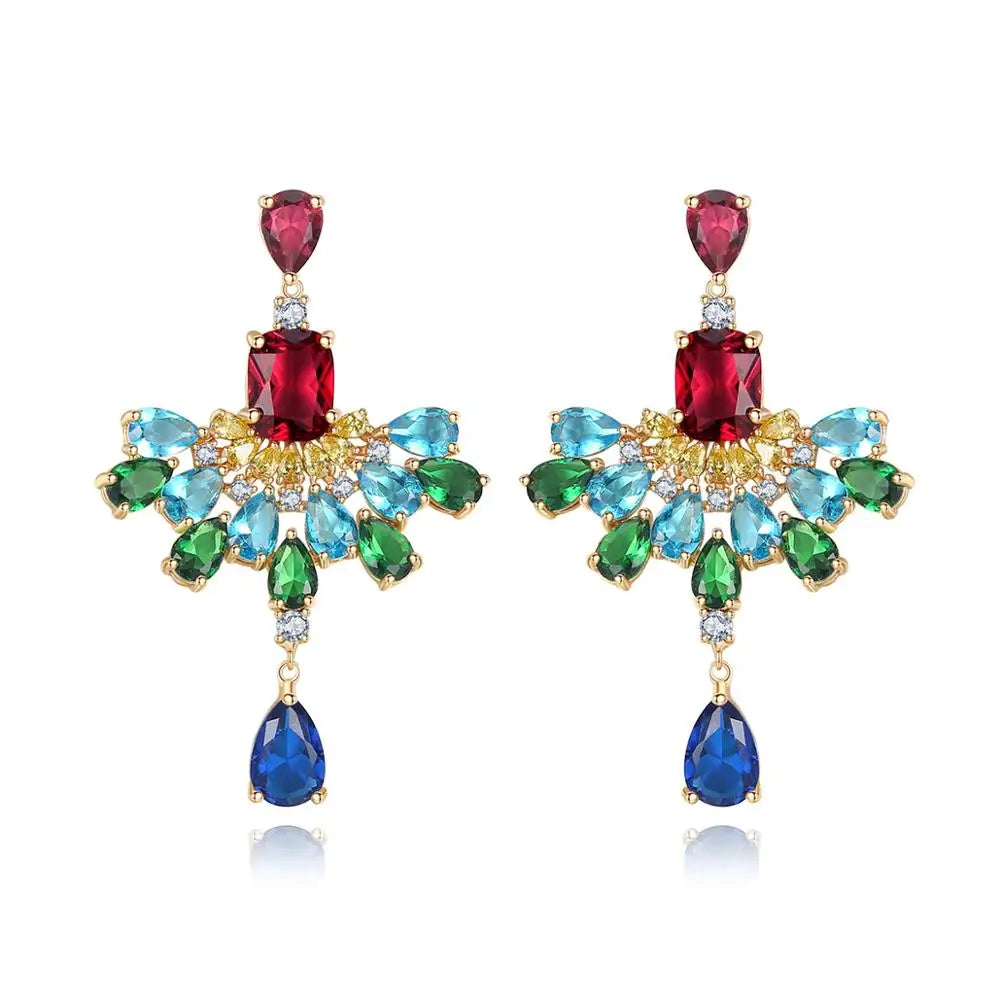 LUOTEEMI Long Tassel Pendant Earring Party Drop Earrings for Women Hot Sale Colorful Earrings