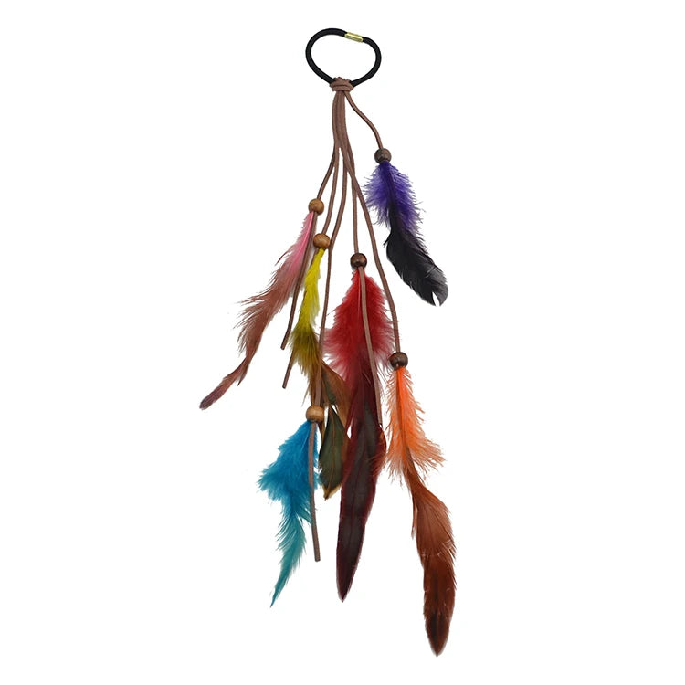 Color Random Handmade Hair Jewelry Dirty Braid Feather Headpiece Festival Hippie Headdress Hair Accessories