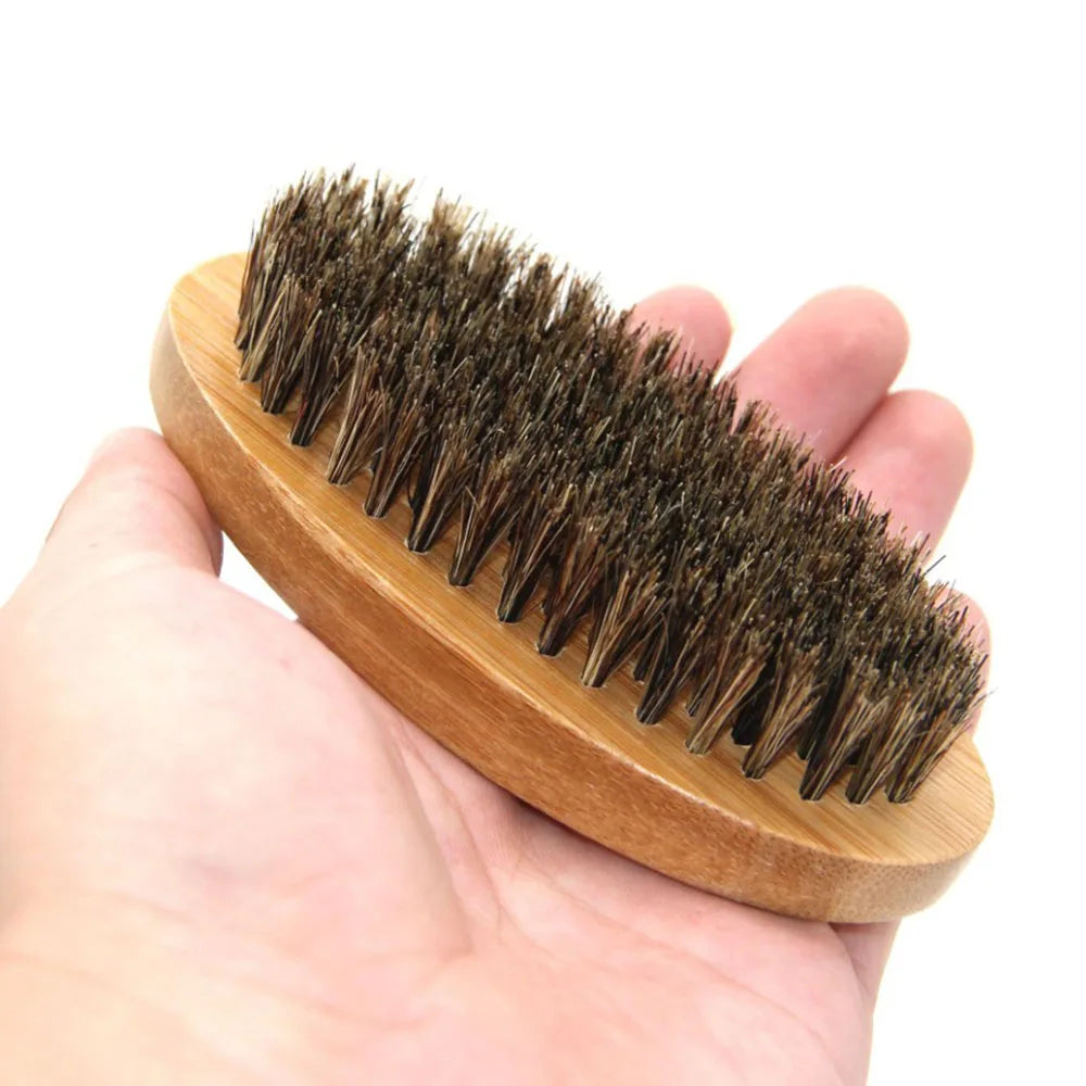 Custom Logo Wooden Beard Brush Reusable Wood Comb Beard Brushes