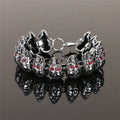 Fashinaol Punk Alloy Skulls-style Waterproof Embossed Bracelet with Red Eyes for Promotional Use