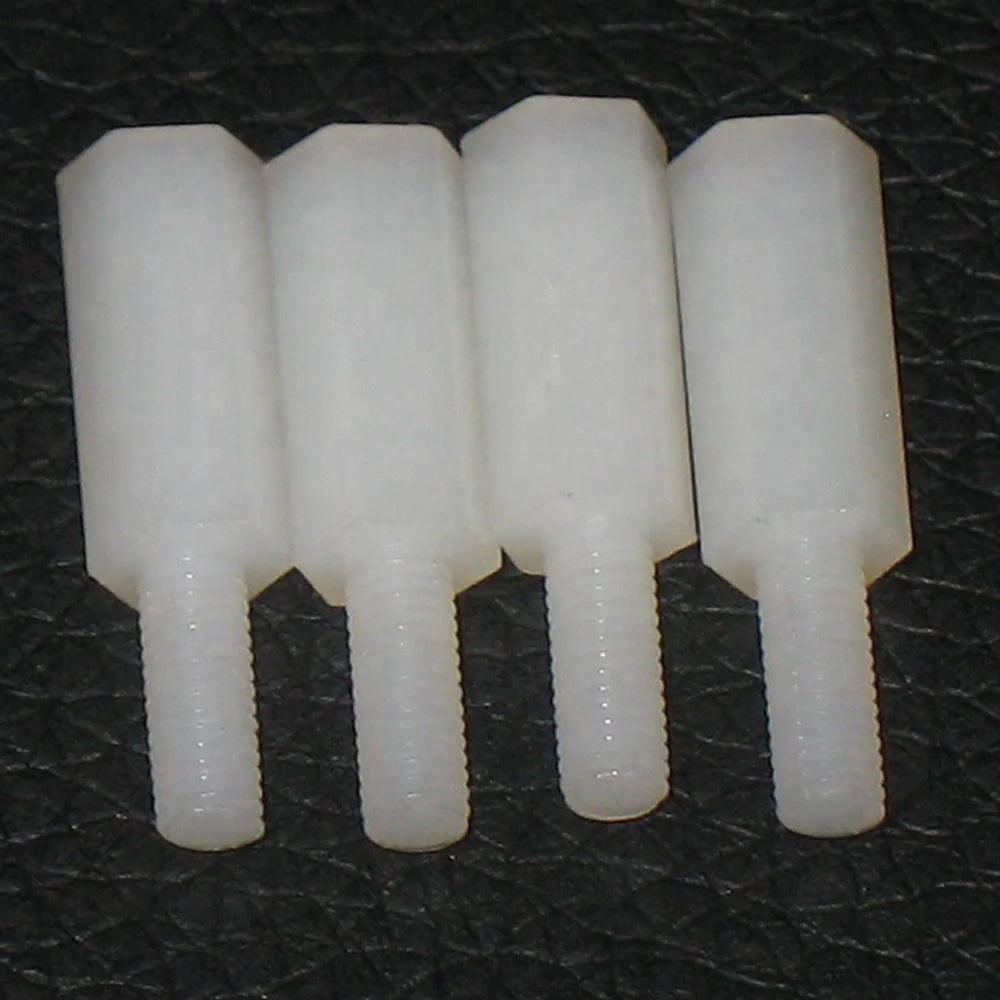 Factory Supply M3 Nylon Hex Standoff Male Female Threaded White Fasteners