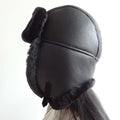Sample Support Russian Winter Trooper Hat 5-Panel Lamb Fur Leather Ushanka Trapper for Adults Australian Shearling Sheepskin Hat