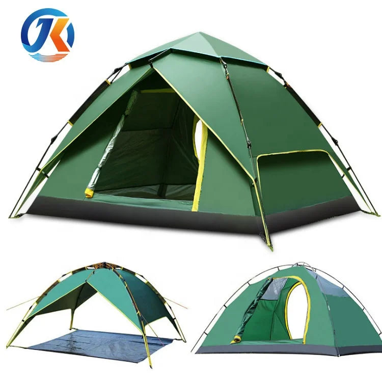 210D Oxford Cloth 4-Season Automatic Instant Pop-up Camping Tent for 3-4 People Double for Backpacking